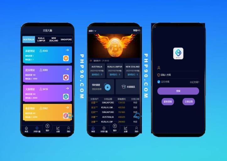 二次开发英文版聚星微盘微交易系统源码,支持pc,手机h5自适应-php90源码网